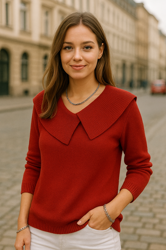 Lucia | Soft-Collared Knit Pullover