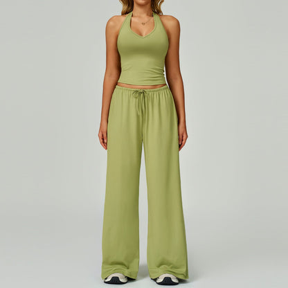 ARAYA™ - Casual Crop Tank Top and Wide Leg Pants Set