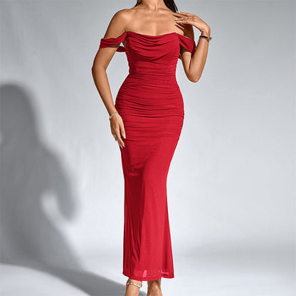 VALENTINI™ – Chic Off-Shoulder Ruched Mermaid Evening Dress