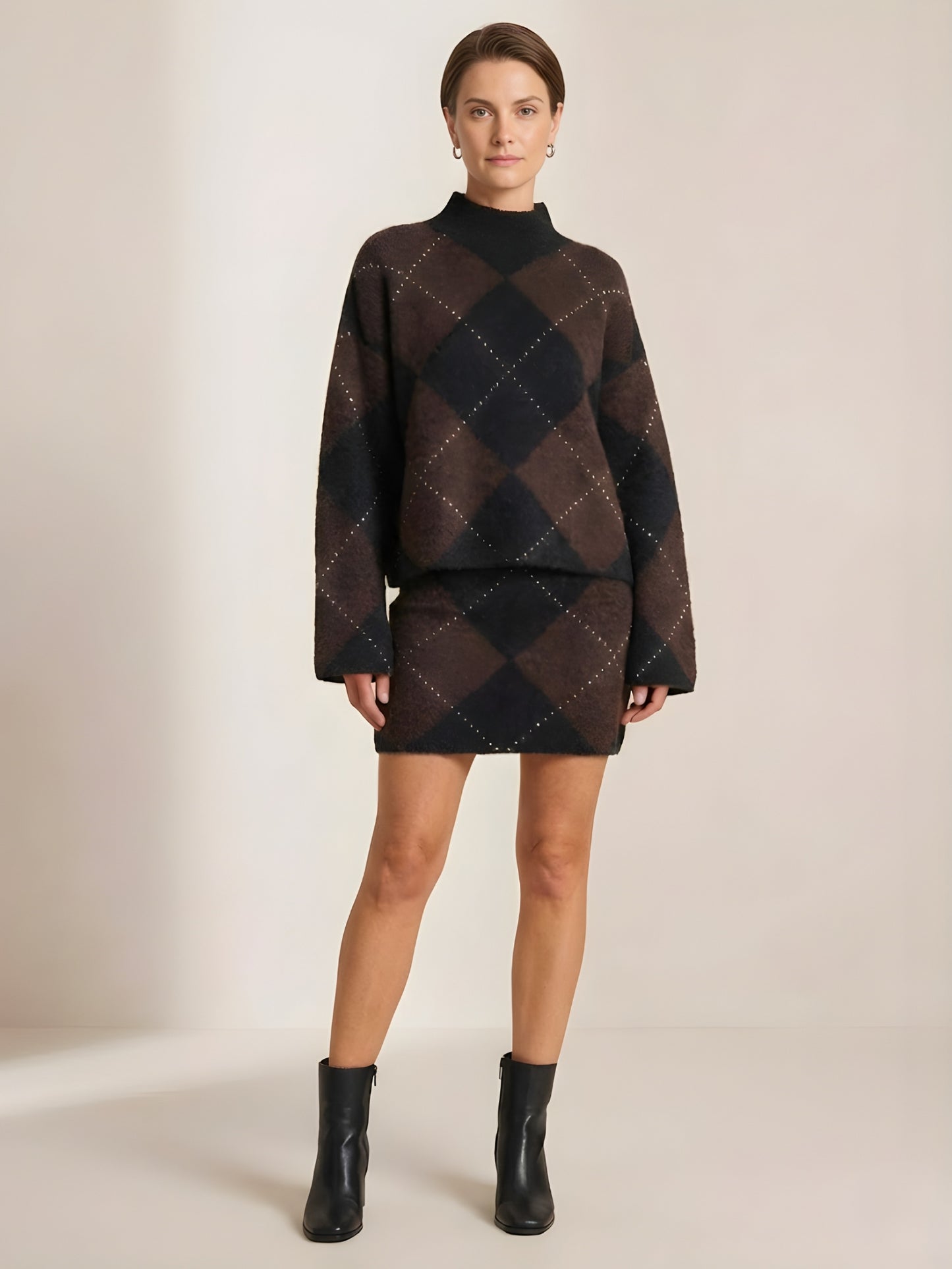 Noire Check Knit Dress
