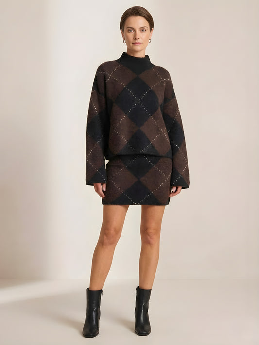 Noire Check Knit Dress